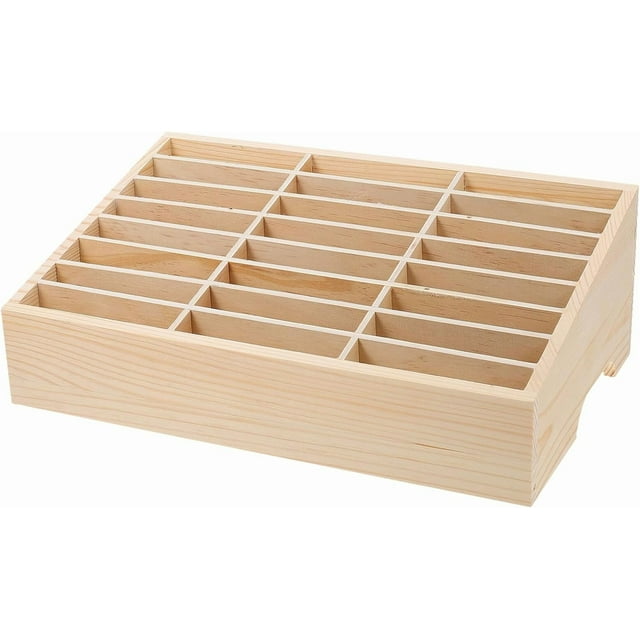 Yazoeia 24-Grid Wooden Cell Phone Holder, Cell Phones Storage Box Cell Phone Holder Classroom, Multifunctional Desktop Organizer Storage Box for Classroom Office CJC912-138831