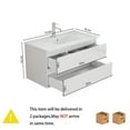 thumbnail image 5 of 36-inch Bathroom Vanity with Sink, Modern Vanity with 2 Soft-Close Drawers, Handle-Free Glossy White Cabinet, Easy Assembly Bathroom Storage Solution, 5 of 8