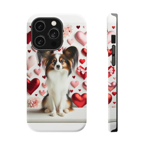 DistinctInk Tough Case for Apple iPhone 13 Pro MAX (6.7" Screen), Compatible with MagSafe Charging - Valentine's Day Papillon