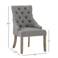 thumbnail image 4 of Weston Home Bolton Curved Tufted Back Dining Chairs, Set of 2, Dark Grey Linen, Grey Finish, 4 of 8