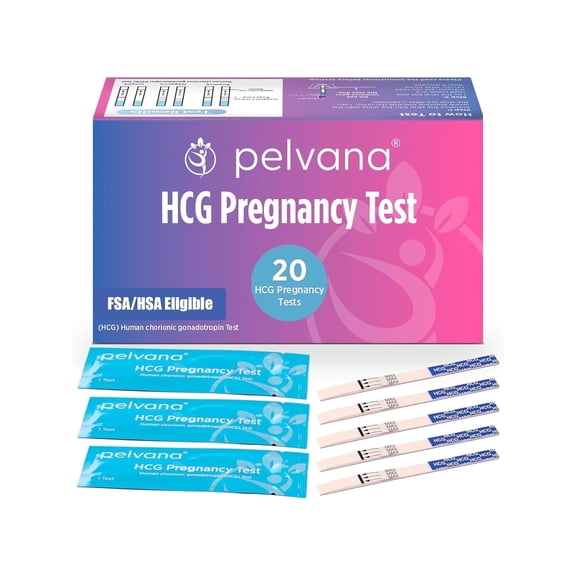 Pelvana hCG Pregnancy Test Strips, Early Detection, 20 Count