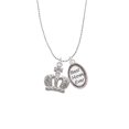 thumbnail image 2 of Delight Jewelry Silvertone Crown with AB Crystal Best Mom Ever Charm Necklace, 2 of 4