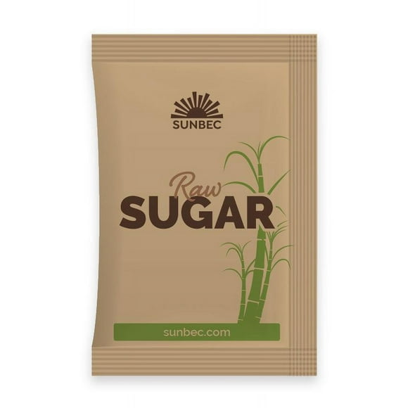 Sunbec - Portions - Raw Sugar - Brown - 3.5g - 1000 Pieces - Convenient Single-Serve Packets of Natural Brown Sugar (1000ct)