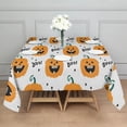 thumbnail image 3 of Horror Pumpkin Ghost Square Table Cover Wrinkle Resistant Washable Happy Halloween Tablecolths Table Cloths for Halloween Party Decorations Favors (60x60 Inch), 3 of 6