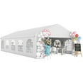 thumbnail image 2 of Outsunny 16' x 32' Large Outdoor Carport Canopy Party Tent with Removable Protective Sidewalls & Versatile Uses, White, 2 of 9