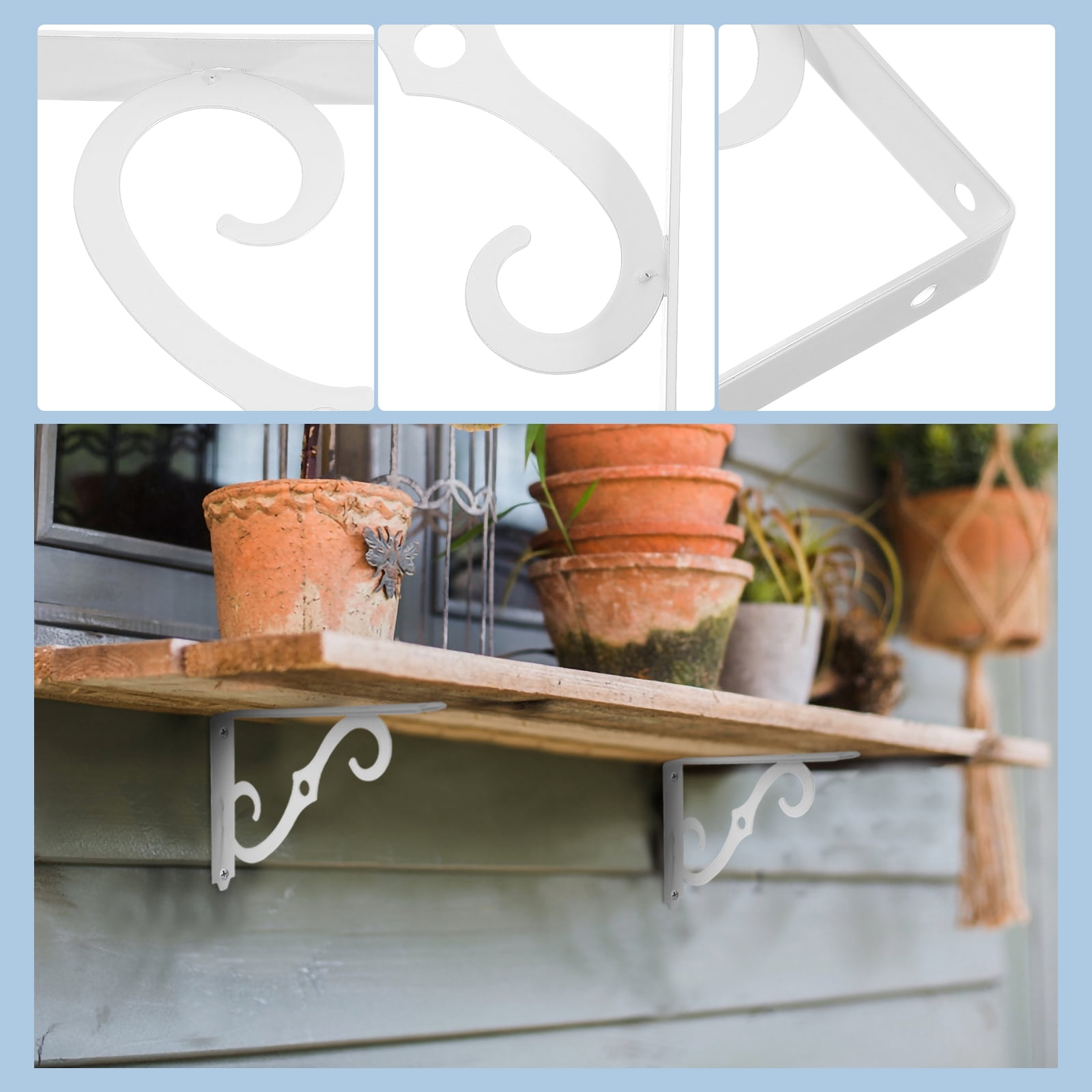WHAMVOX 4-Pack Heavy Duty Vintage Style Wall Shelf Brackets, Strong Support Brackets for Secure Wall Mounting