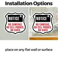 thumbnail image 3 of Notice No Cameras Cell Phones No Video (5 Pack) 4 inch X 4 inch Shield Shaped Heavy Duty 3.2 mil Vinyl Decals Weather Resistant Made in the USA, 3 of 5