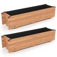 thumbnail image 1 of Costway 2 PCS Wooden Raised Garden Bed with Drainage Holes, Liner for Vegetable Flower Herb, 1 of 9