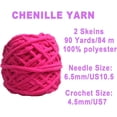 thumbnail image 2 of Chunky Yarn for Crocheting 90 yds, 2 Skeins 7mm Thick Fluffy Soft Chenille Yarn Velvet Yarn for Making Blankets, Clothes, DIY Craft, Pattern Knitting Creations 0.44lb/200g, 2 of 6
