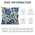 thumbnail image 5 of Creowell Navy Blue Brown Floral Block Print Pillow Covers Vintage Flower Rustic Old Style Modern Patterned Cream Decorative Throw Pillow Cases Outdoor Farmhouse Decor for Sofa Couch Bed 18x18in, 5 of 5