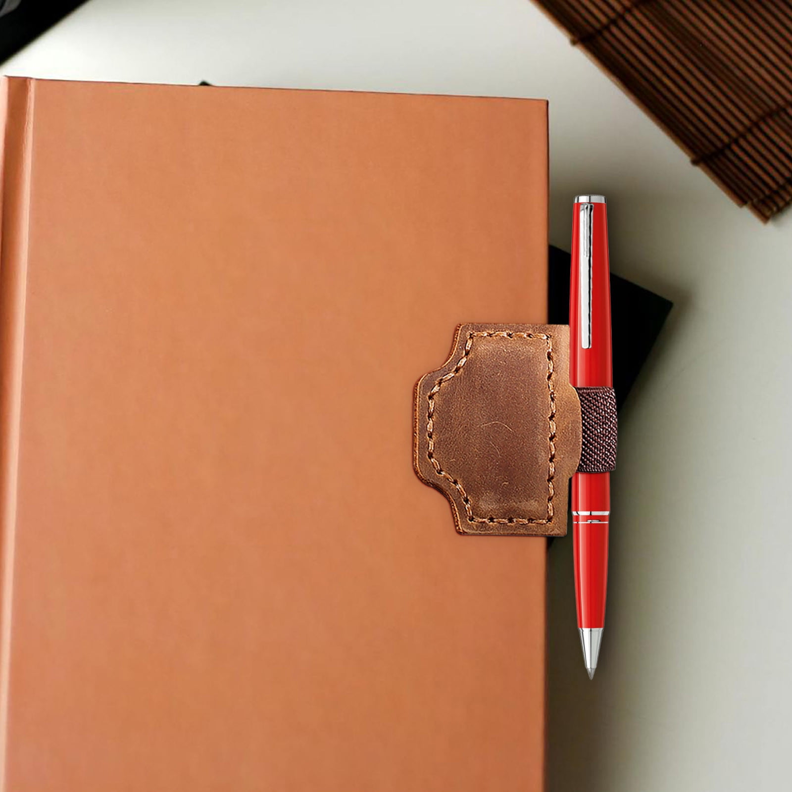 10Pcs Magnetic Leather Pen Clip! Bzdzmqm Leather Magnetic Bookmark Pen Holder, Multifunction Magnetic Clip for Reading, Handcrafted Leather Magnetic Markers, Book Page Holder and Office Desk
