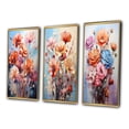 thumbnail image 3 of Designart "Carnations Representation Colorfuled Acrylic III" Floral & Botanical Framed Wall Art Set Of 3 - Peach Carnations Frame Canvas Set For Living Room Decor, 3 of 6