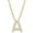Gold, variant on Initial Letter A Necklace, Moissanite, 925 Sterling Silver, Sterling Silver