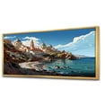 thumbnail image 2 of Designart "Italian Coastal Village Views II" Extra Large Landscapes Framed Wall Art - Global Blue Landscape Italy Bedroom Framed Canvas Wall Art, 2 of 6