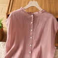 thumbnail image 5 of BUIGTTKLOP Cotton Linen Tank Tops for Women Sleeveless Shirts Crewneck Pleated Loose Fitted Summer Tanks, 5 of 6