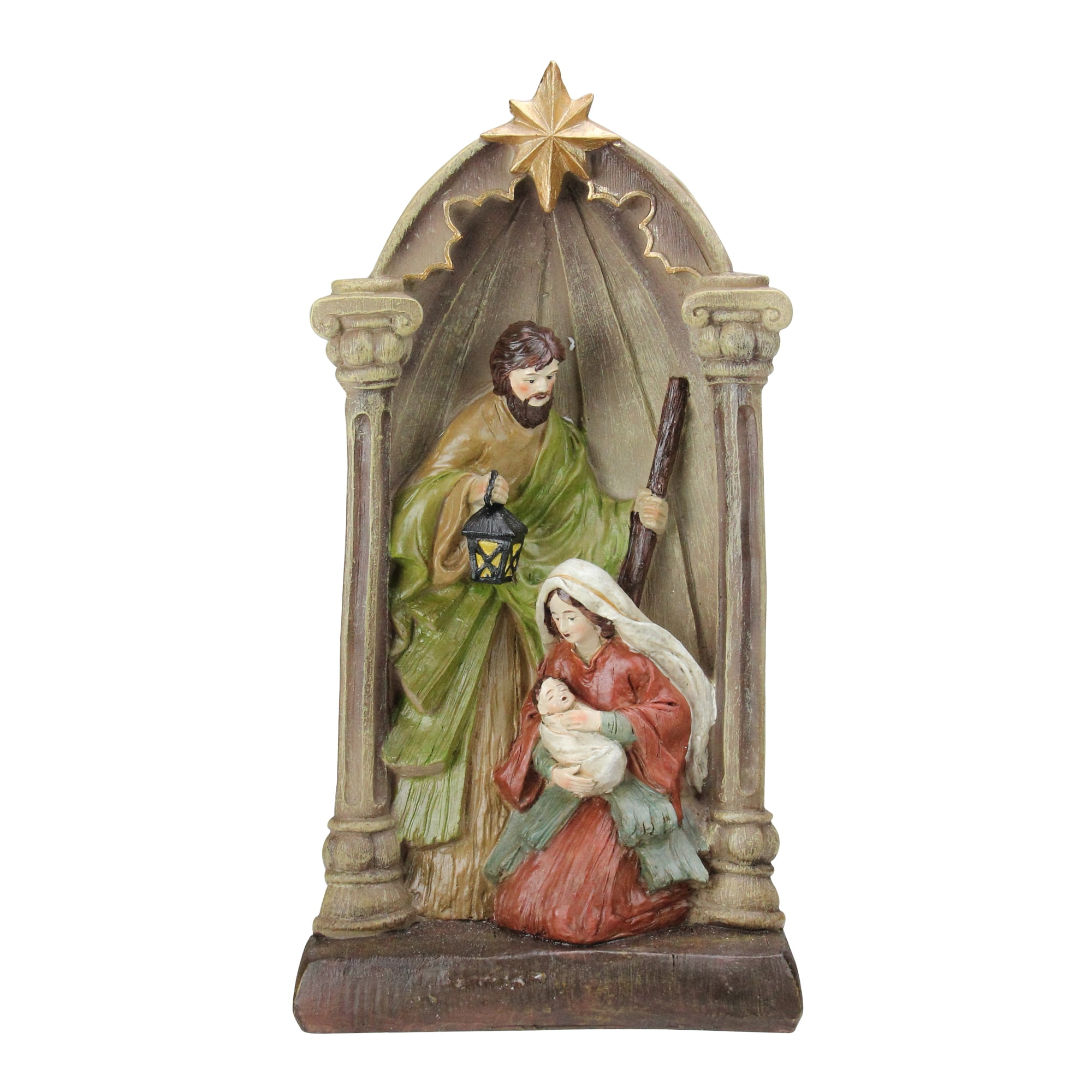 14.5 in. Holy Family and Angel Christmas Nativity Statue