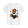 thumbnail image 5 of CAUYDY Toddler Baby Girl Boy Halloween T-Shirt Short Sleeve Tops Pumpkin Tee Clothes(White,11-12 Y), 5 of 5