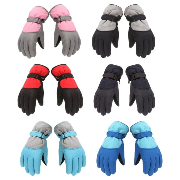 Dengjunhu Kids Winter Gloves - Snow & Ski Waterproof Youth Gloves for Boys & Girls - Insulated for Cold Weather Outdoor Play, Skiing & Snowboarding