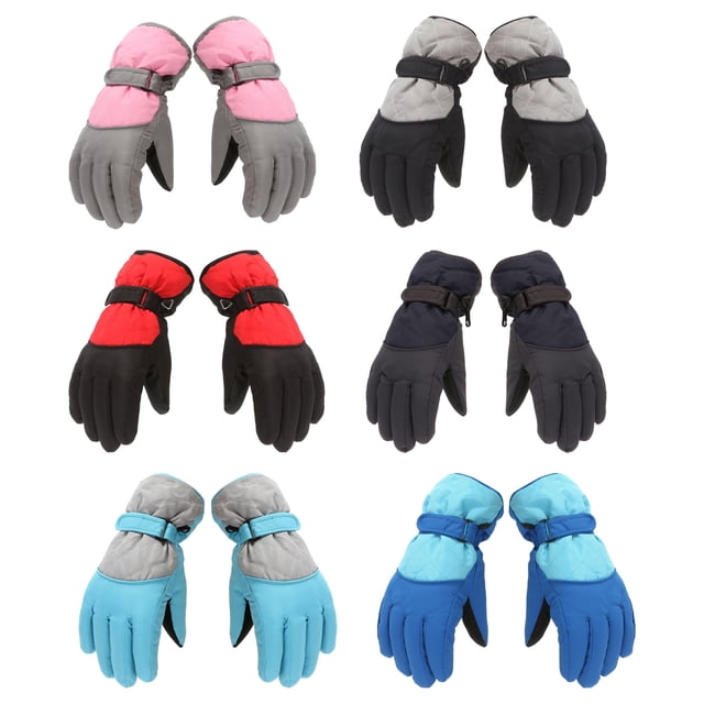 Dengjunhu Guantes de invierno para niños - Guantes impermeables para nieve y esquí para niños y niñas - Aislados para jugar al aire libre en climas fríos, esquiar y hacer snowboard,Pink,M