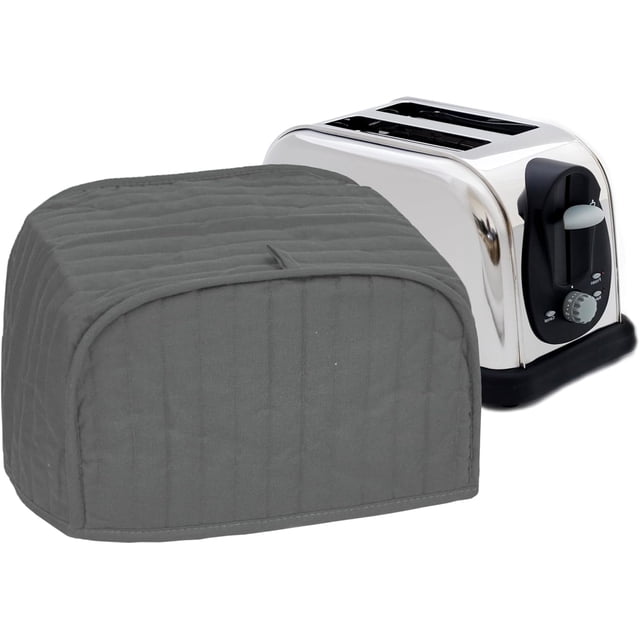 Ritz Premium Universal Two Slice Toaster Cover, 11.25" x 5.75" x 7", Polyester and Cotton Quilted, Fingerprint Protector, Super Soft Appliance Cover and Dust Cover, Graphite