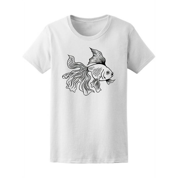 Cool Vintage Goldfish Sketch T-Shirt Women -Image by Shutterstock, Female XX-Large