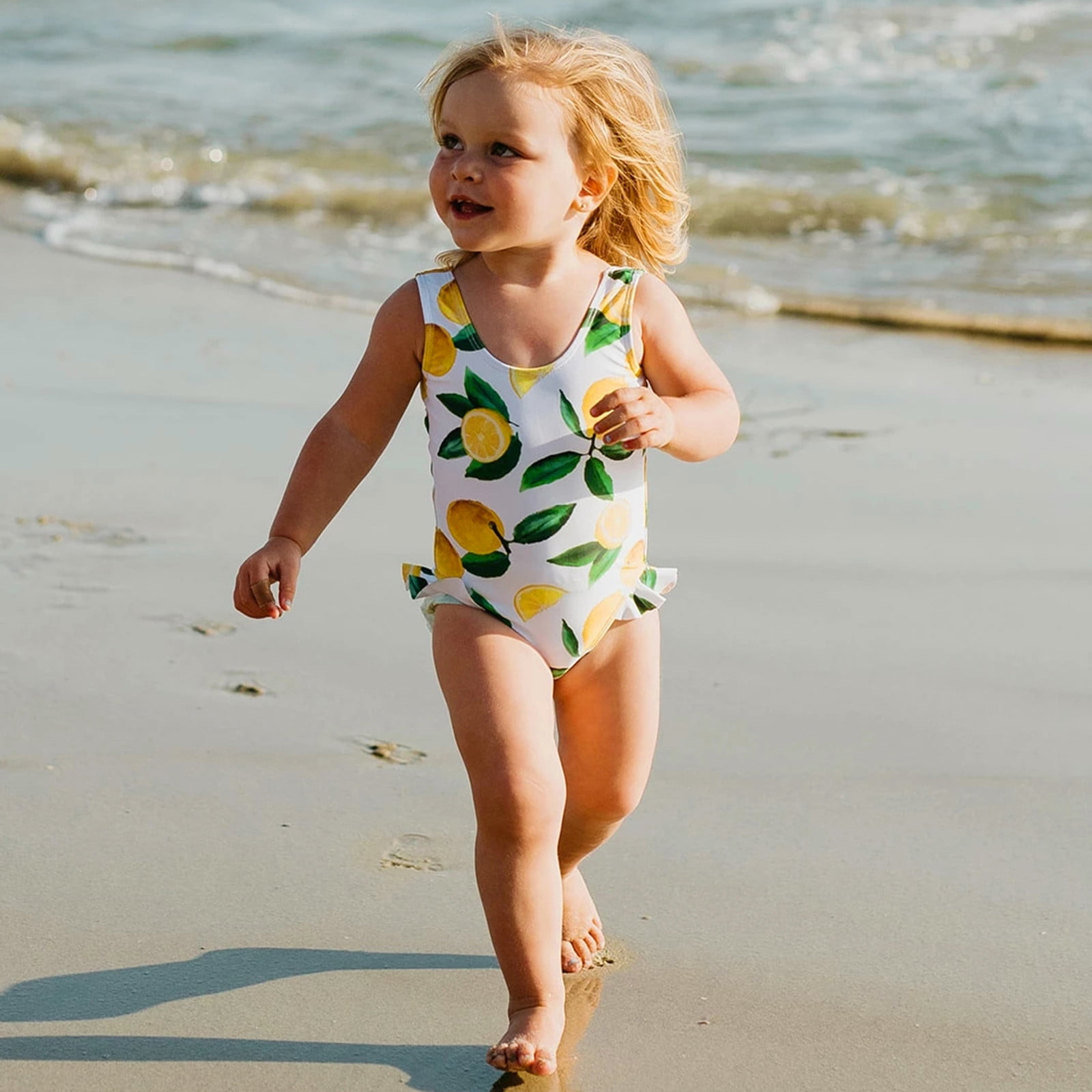California Beach Sun Surf Surfing Toddler Baby Girls Short Sleeve Ruffle T-Shirt