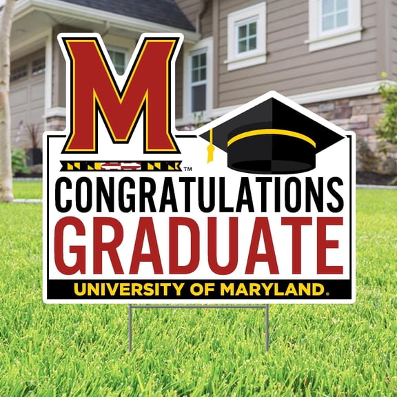 Color Shock Products Congratulations Graduate Lawn Sign compatible with University of Maryland