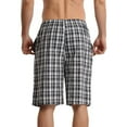 thumbnail image 3 of LANBAOSI Men's Plaid Sleep Shorts, Mens Cotton Pajama Shorts with Pockets and Drawstring, 2-Pack Size L, 3 of 7