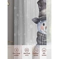 thumbnail image 5 of Merry Christmas Sheer Curtains 45 inches Long 2 Panels Set Grey Snowman and Whinter Snowflake Tiers Sheers Rod Pocket Small Window Short Curtains for Kitchen Cafe, Each 52" W x 45" L, 5 of 7