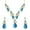 Aqua/Firozi, variant on Women's Indian Gold Plated Jewelry Set,Bollywood Style Wedding & Bridal Wear Necklace Earrings Rhinestone Jewelry Set