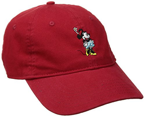 Concept One Disney's Minnie Mouse Washed Cotton Adjustable Baseball Cap with Curved Brim