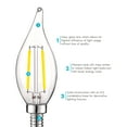 thumbnail image 4 of Luxrite 4W E12 Vintage Candelabra Dimmable LED Light Bulbs, 40W Equivalent 400 Lumens, 5000K Bright White, Flame Tip, 16-Pack, 4 of 7
