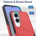 thumbnail image 2 of Dteck Phone Case for Samsung Galaxy S25 Edge, Shockproof Rugged PC Hard Shell Protection TPU Soft Shell Cushioning for Samsung Galaxy S25 Edge 5G Non-Slip Double Layer Protection Cover, Red, 2 of 6