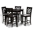 thumbnail image 4 of Baxton Studio Alora Grey Upholstered Espresso Wood 5-Piece Pub Set, 4 of 8