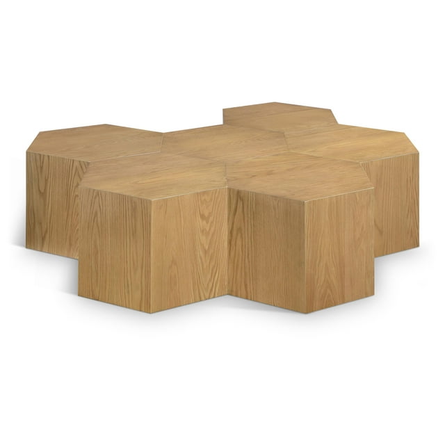 Meridian Furniture Eternal Table Basse en Bois de Chêne Naturel, 6 Pcs