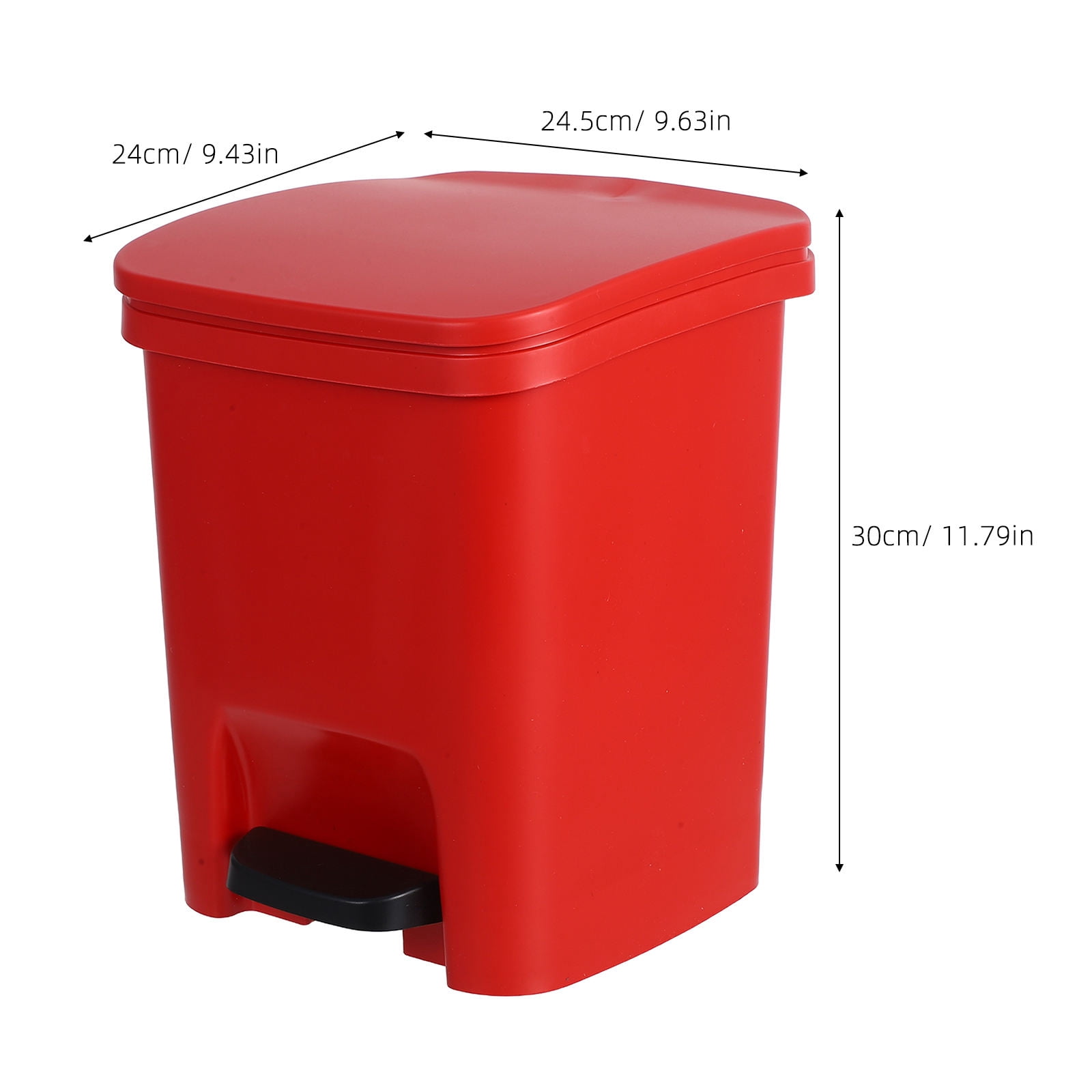 PENIKOKO Red Plastic Compost Bin Rectangular Household Waste Disposal Trash Can 1 Piece Kitchen Garbage Container