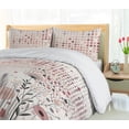 thumbnail image 3 of Ambesonne Pink Duvet Cover Set, Spring Pure and Soft Botanical, Twin, Blush Dark Green Mauve, 3 of 4