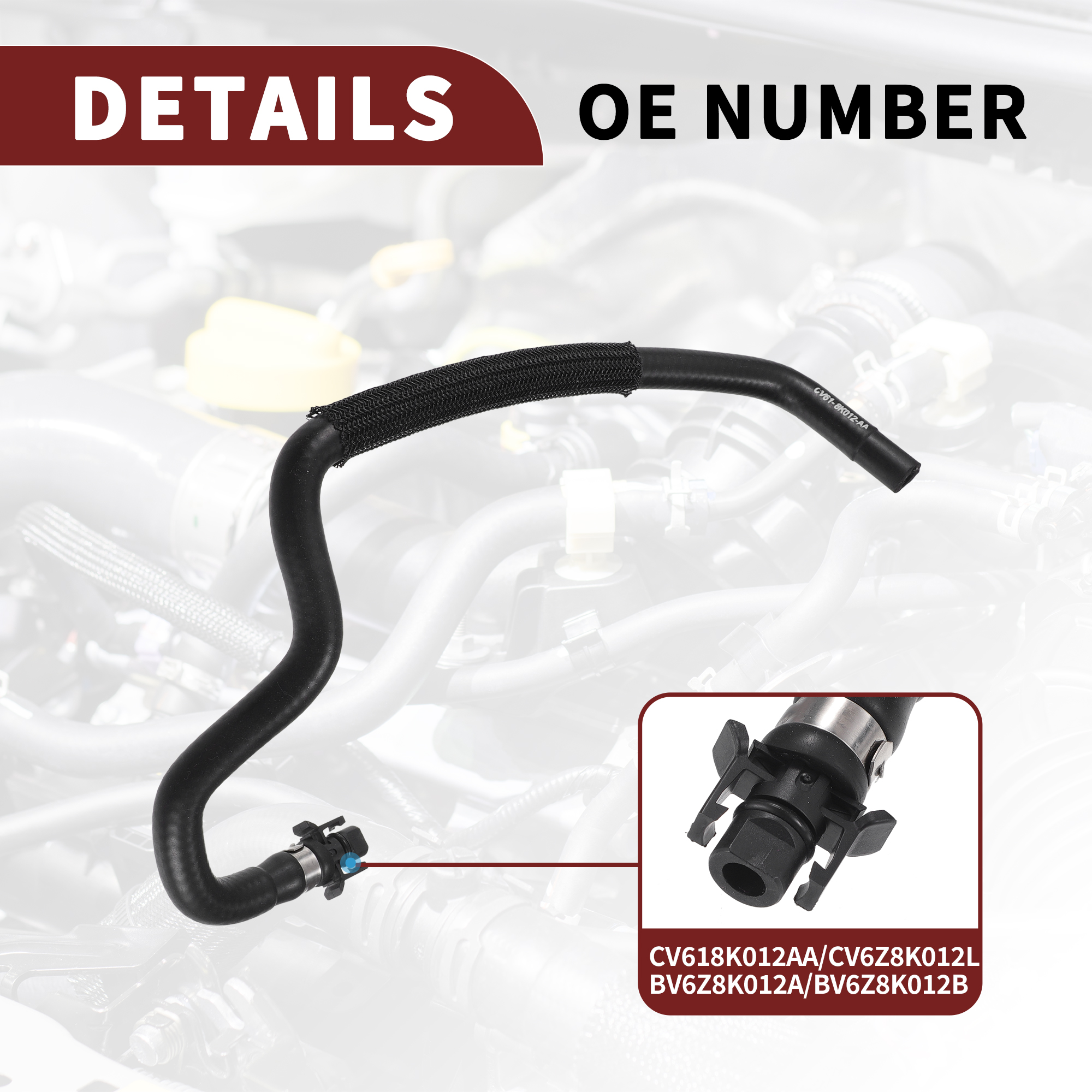 Unique Bargains Return Hose for for Ford Transit Engine Coolant Overflow Hose Black