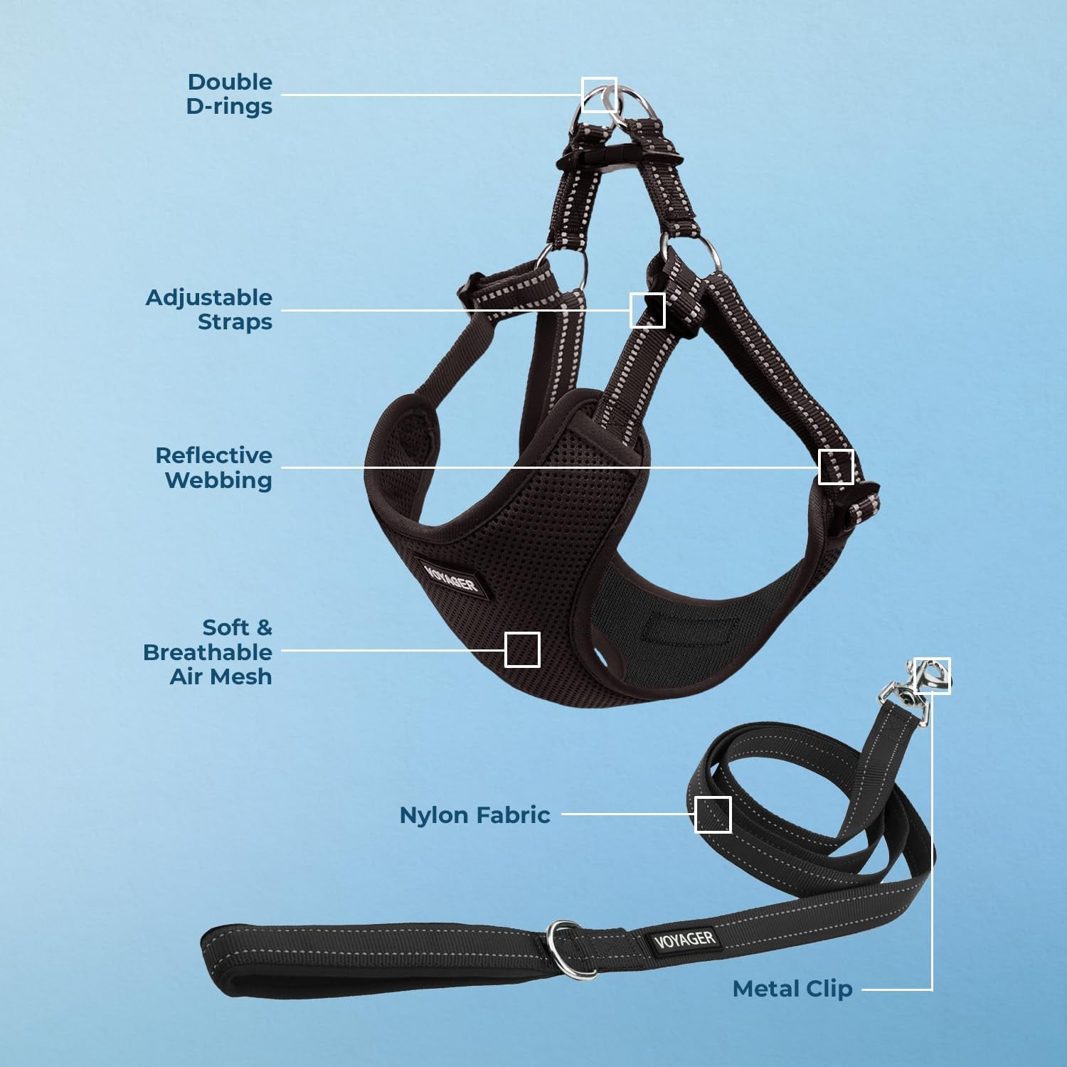 Best Pet Supplies Voyager Step-In Flex Adjustable Mesh Dog Harness