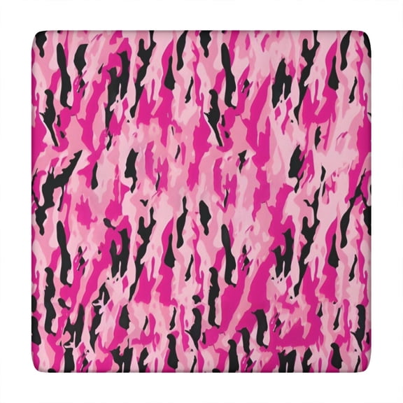 Pink Black Camo Tiger Stripes Pattern Square Fitted Tablecloth with Elastic Edge,Square Table Cover,Washable Elastic Table Cover for Home Kitchen Party Decor 34"x34"