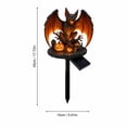 thumbnail image 2 of Horror Tombstone Bat Solar Powered Lawn Lamp, Illuminated Giant Bat Pumpkin Skull Statue Stake Light for Halloween Patio, 2 of 6