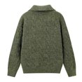 thumbnail image 6 of Polo Sweater Men Long Sleeve Vintage Casual V Neck Lapel Collar Cable Knit Pullover Sweaters Fall Winter Clothes, 6 of 9