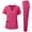 Hot Pink, variant on Women's Uniforms Scrub Set V Neck Comfy Two Piece Set Purple L