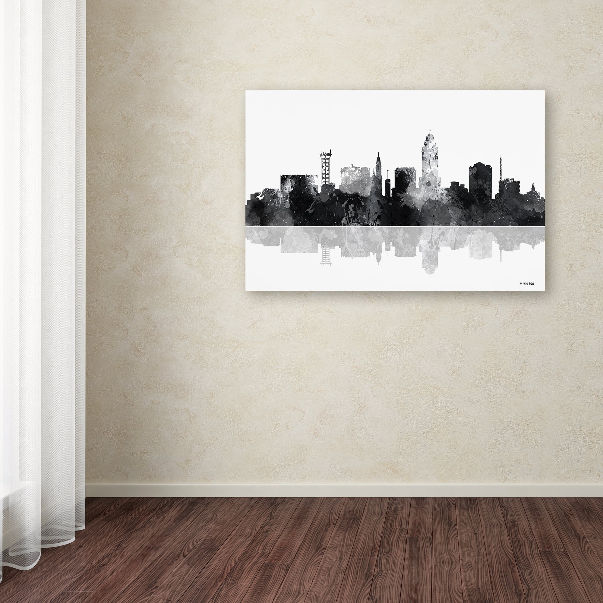 Trademark Fine Art "Lincoln Nebraska Skyline BG-1" Canvas Art by Marlene Watson