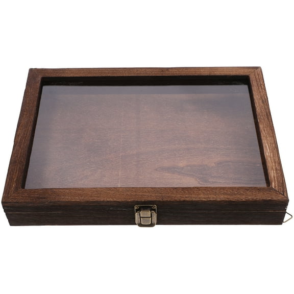 SHOWERORO Insect Display Case Acrylic Wood Rectangular 1Pack 12.1X8.7X1.7in
