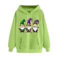 thumbnail image 3 of VBTAPA Womens Mardi Gras Hoodie Funny Cute Gnome Graphic Printed Long Sleeve Drawstring Hooded Sweatshirt Carnival Pullover Hoodies Parade Party Sweatshirts Green XL, 3 of 4