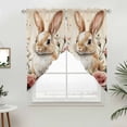 thumbnail image 5 of Easter Kitchen Window Curtains, Swag Curtains Valance for Bedroom Living Room Bathroom, Cute Bunny Flower Spring Rose Floral Vintage Rod Pocket Window Treatment Curtain Block Drapes 2 Panels 28"x36", 5 of 9
