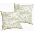 thumbnail image 2 of Sage Green Vintage Pillow Covers 16x16 Inch French Country Throw Pillows for Couch Farmhouse Soft Durable Cushion Covers Pillowcase Rustic Retro Pillow Cases for Bed Patio Outdoor Decor Set of 2, 2 of 6