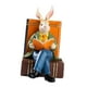 thumbnail image 3 of Estatua de conejo leyendo un libro, decoración de mesa de resina, adorno de escritorio, estatua de liebre, figura de animal para oficina, sala de boda, 3 of 9