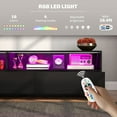 thumbnail image 4 of HOMCOM High Gloss TV Cabinet for TVs up to 75" with Lights Storage Black, 4 of 10